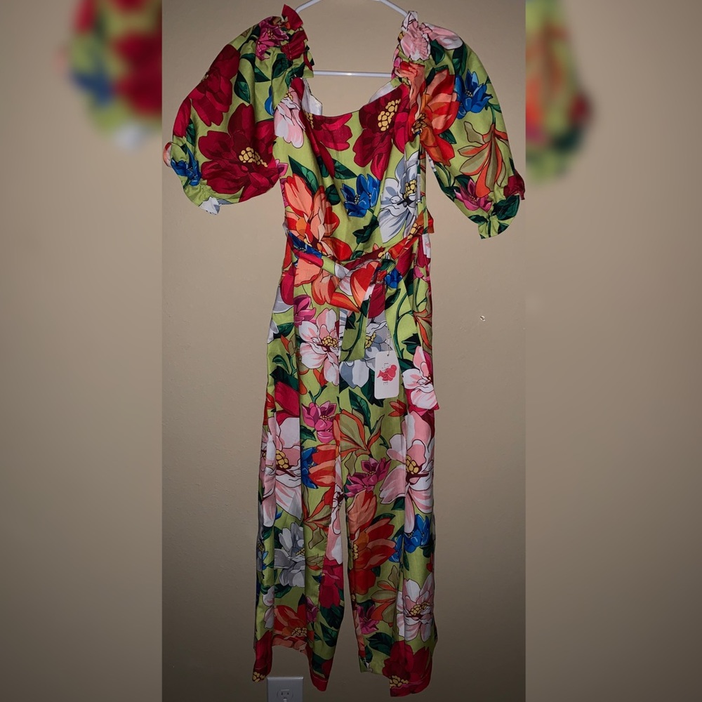 Flower Ankle Flare Overall